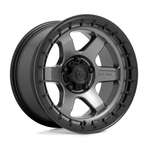 17x9 fuel off-road d752 block matte gunmetal w black ring wheel 6x5.5 bolt pattern 12mm offset