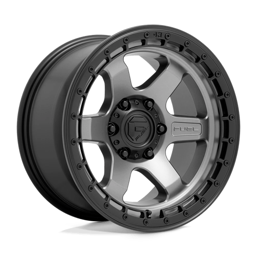 17x9 fuel off-road d752 block matte gunmetal w black ring wheel 6x5.5 bolt pattern 1mm offset