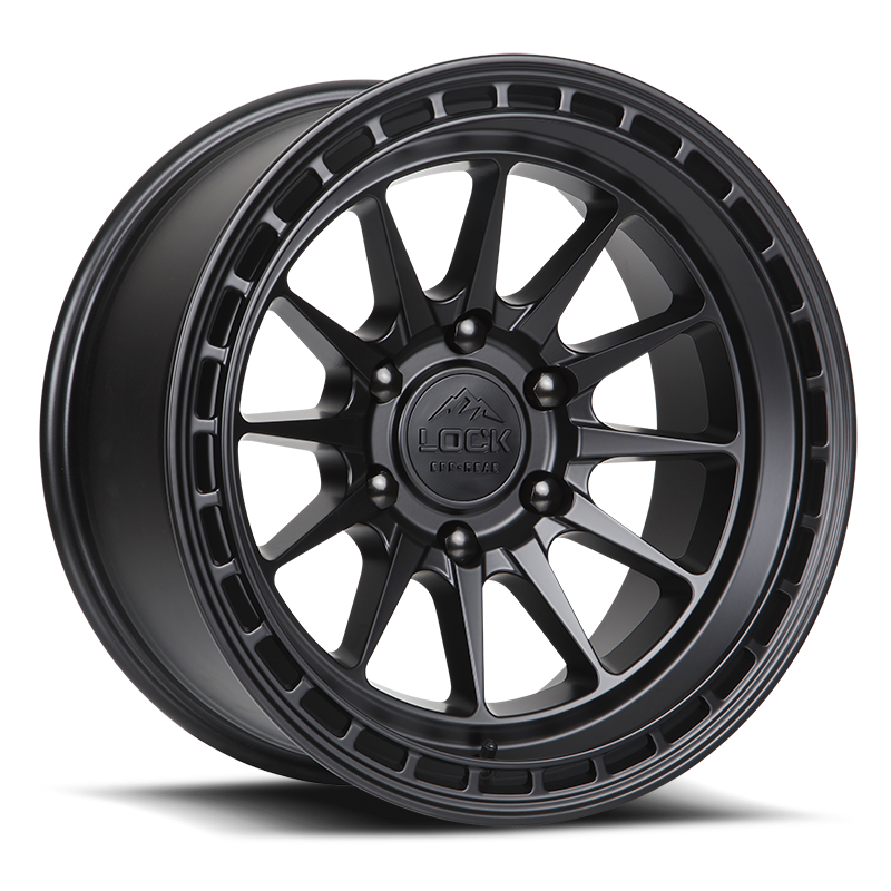17x9 lock off-road baja matte black w matte black ring wheel 6x5.5 bolt pattern 0mm offset