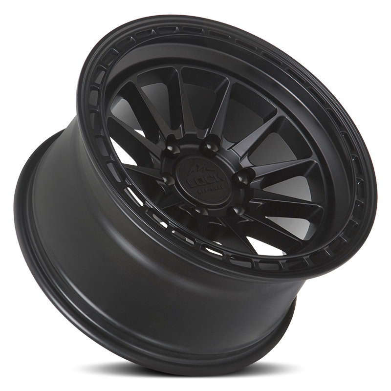 17x9 lock off-road baja matte black w matte black ring wheel 6x5.5 bolt pattern 12mm offset