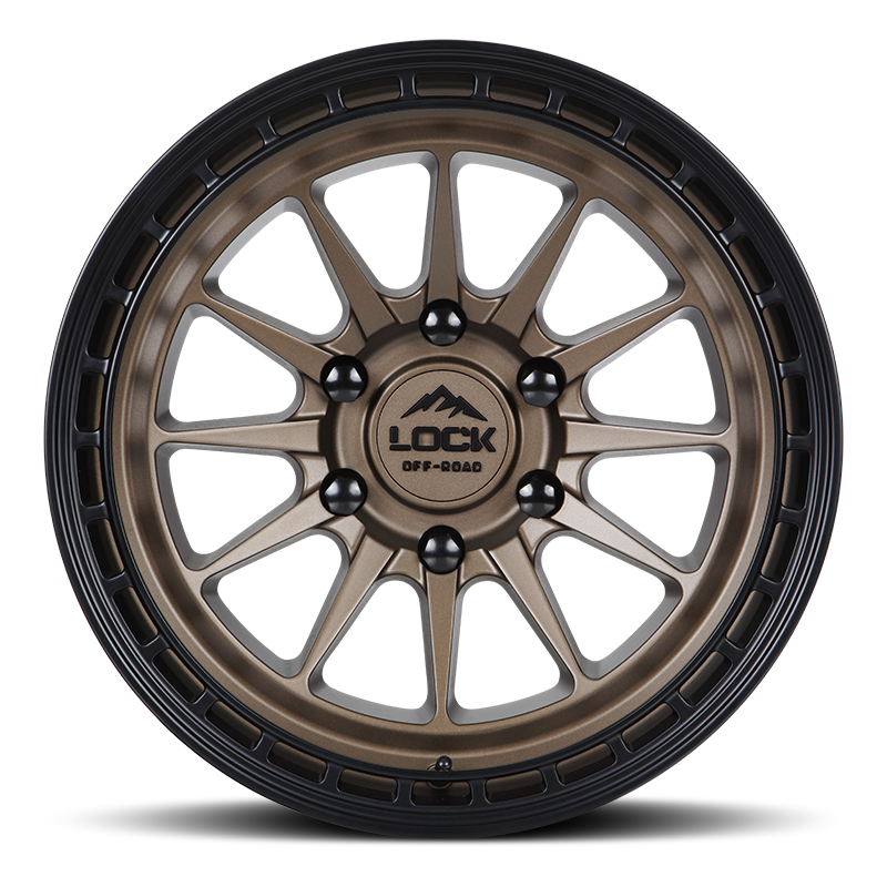 17x9 lock off-road baja matte desert bronze w matte black ring wheel 6x5.5 bolt pattern 0mm offset