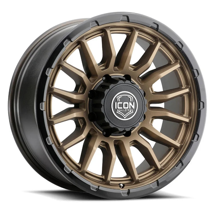 17x8.5 Icon Alloys Rancho Double Black Wheel 6x5.5 Bolt Pattern 0mm Offset