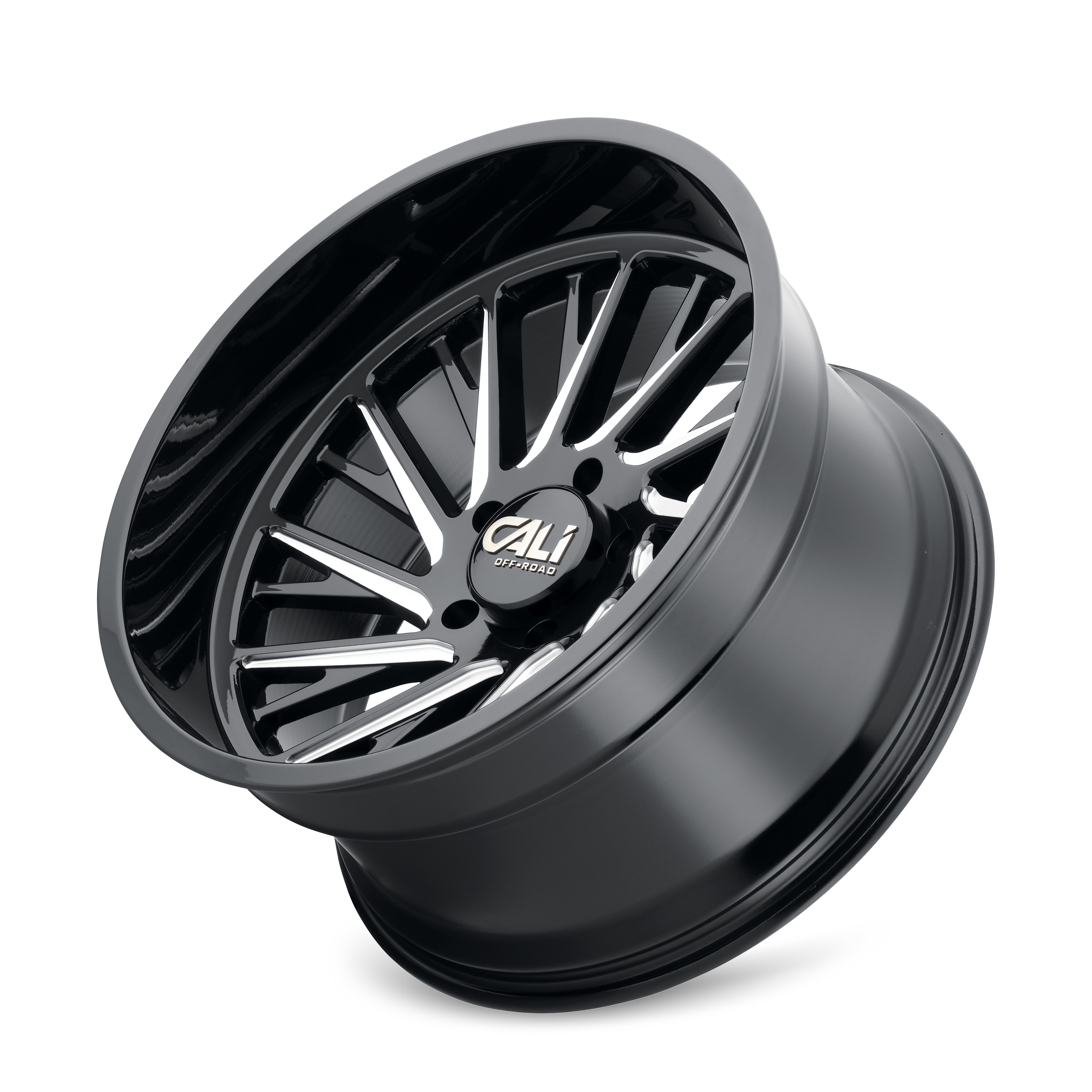 24x14 cali off-road purge gloss black milled wheel 6x5.5 bolt pattern 76mm offset