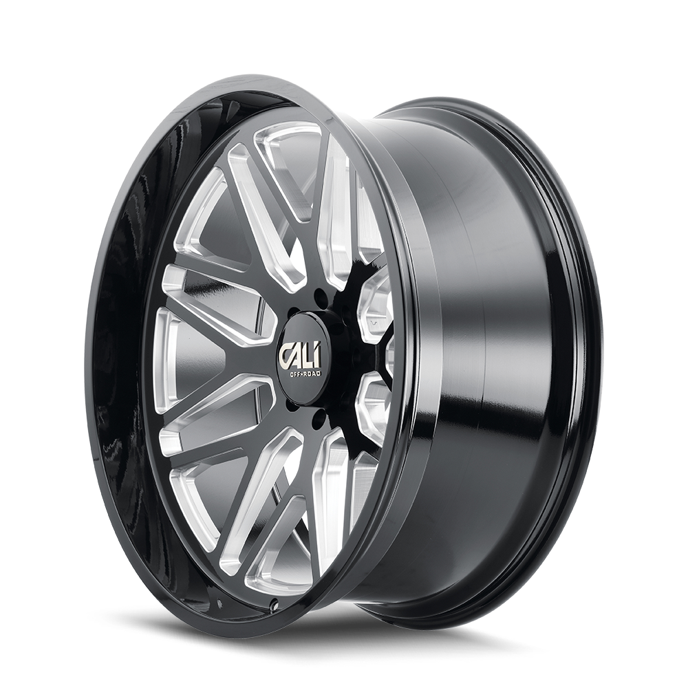 20x12 cali off-road invader gloss black milled wheel 6x5.5 bolt pattern 51mm offset