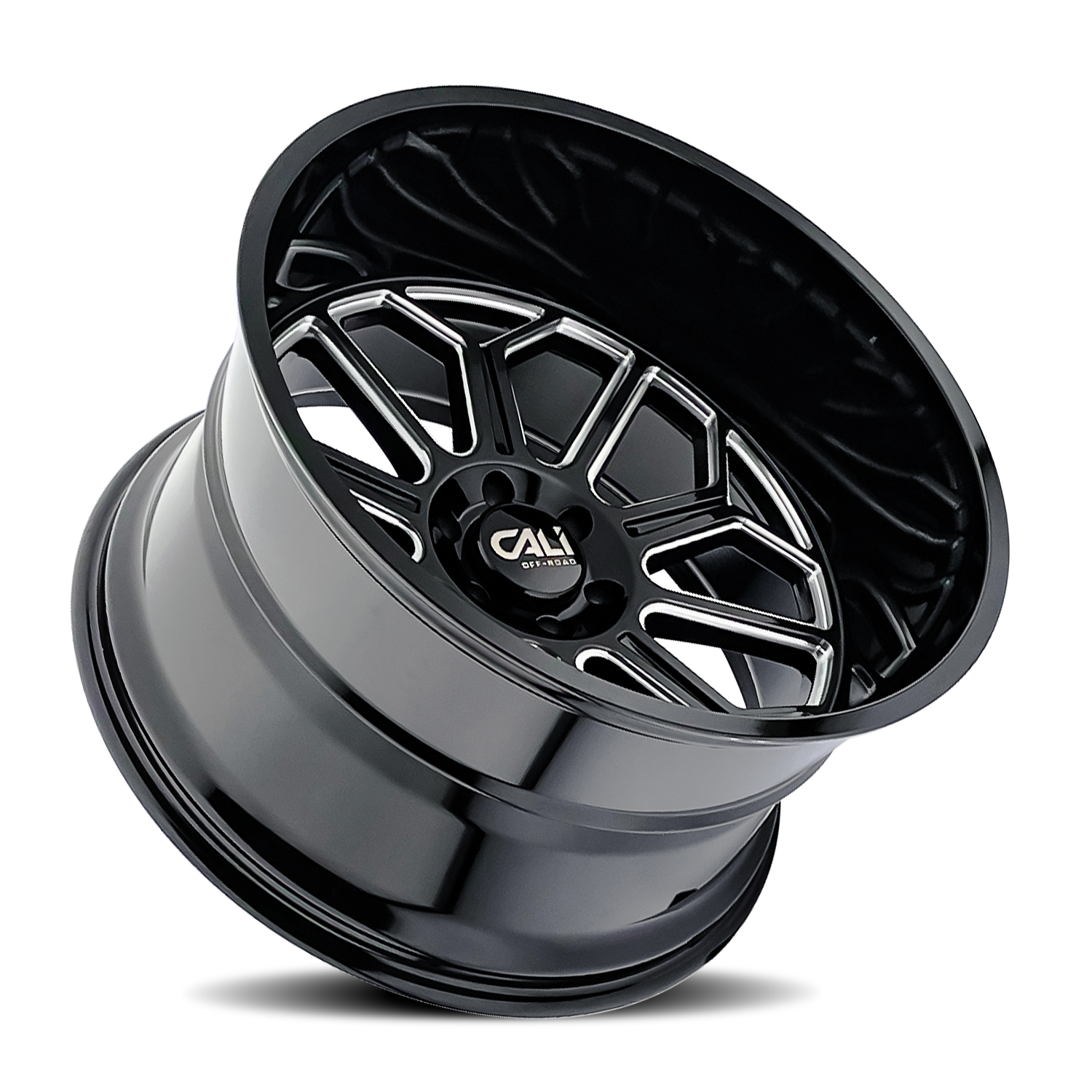20x9 cali off-road auburn gloss black milled wheel 6x5.5 bolt pattern 12mm offset