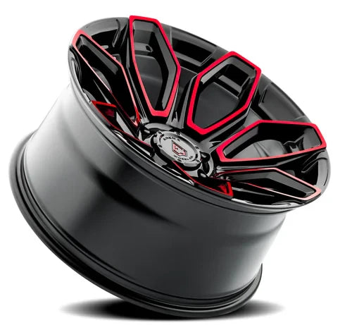20x10 arena wheel a116 cobra glossy black machine red tint wheel 6x5.5 bolt pattern 18mm offset