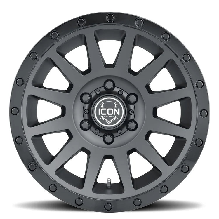 17x8.5  Icon Alloys Compression Double Black Wheel 6x5.5 Bolt Pattern 25mm Offset