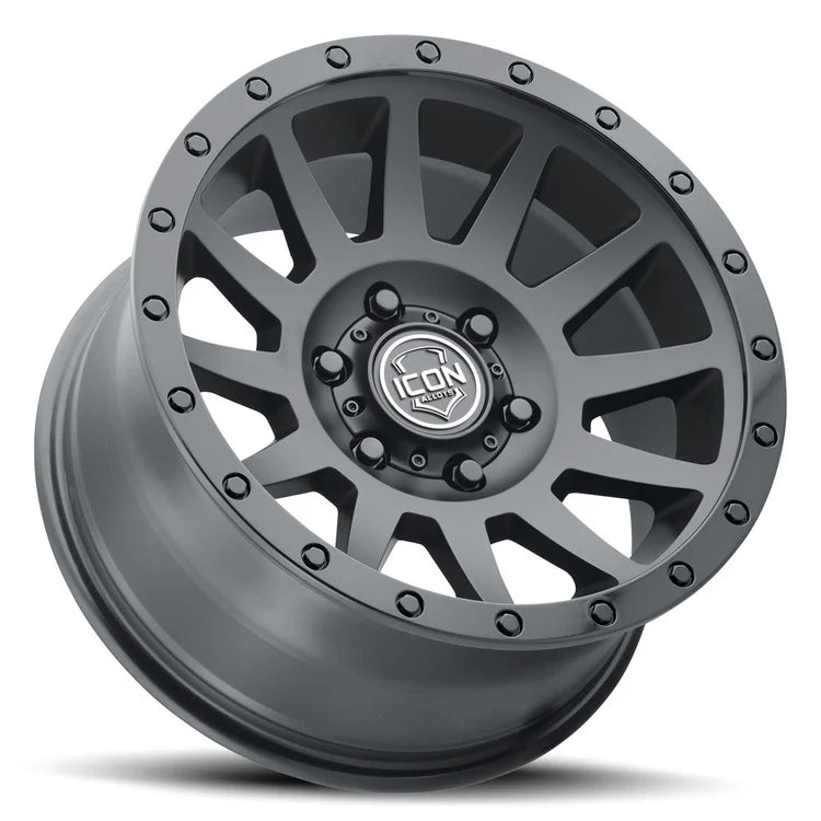 17x8.5  Icon Alloys Compression Double Black Wheel 6x5.5 Bolt Pattern 25mm Offset
