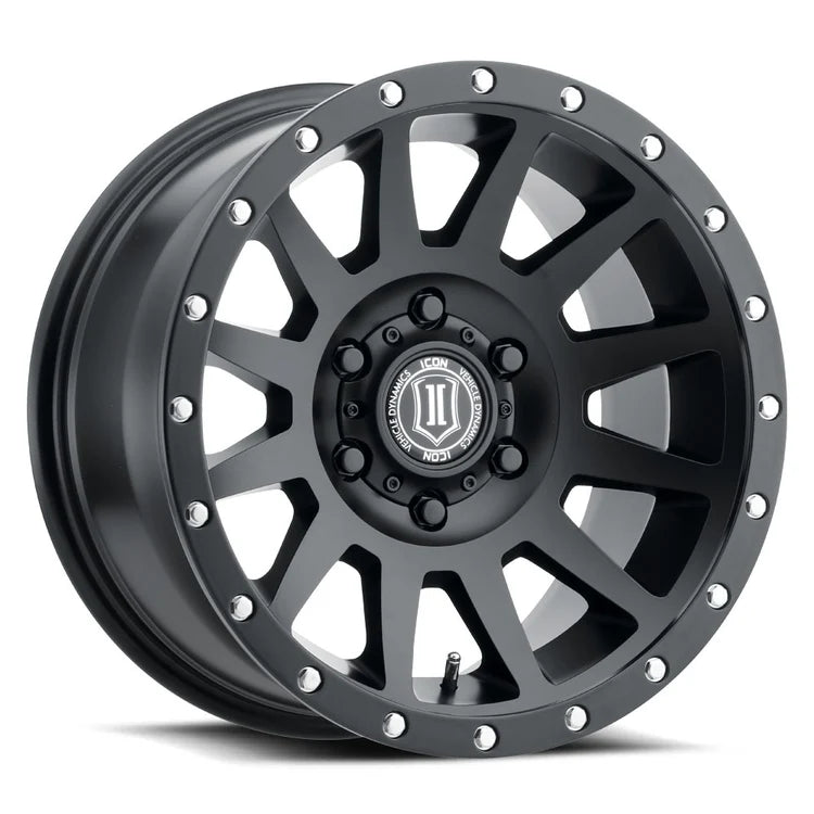 20x10 Icon Alloys Compression Satin Black Wheel 6x5.5 Bolt Pattern -19mm Offset