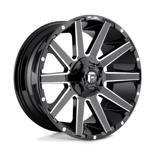 20x9 fuel off-road d615 contra gloss black milled wheel 6x5.5 bolt pattern 20mm offset
