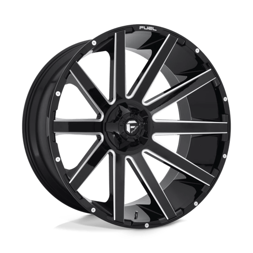 26x12 fuel off-road d615 contra gloss black milled wheel 6x5.5 bolt pattern 44mm offset