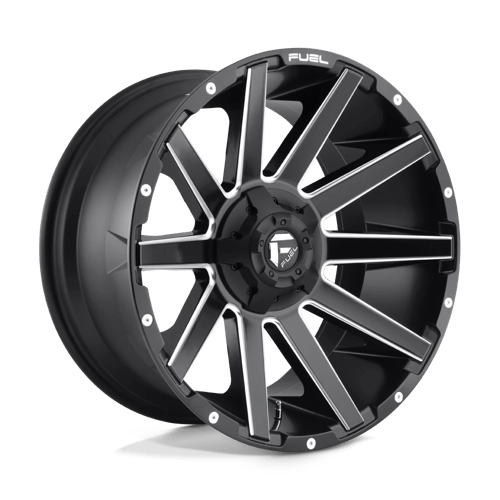 20x9 fuel off-road d616 contra matte black milled wheel 6x5.5 bolt pattern 2mm offset