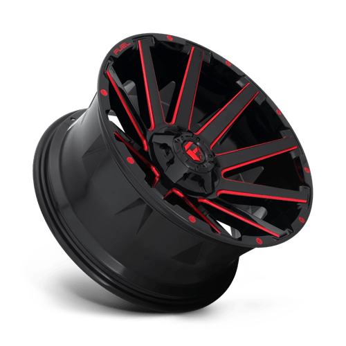 18x9 fuel off-road d643 contra gloss black red tinted clear wheel 6x5.5 bolt pattern 12mm offset