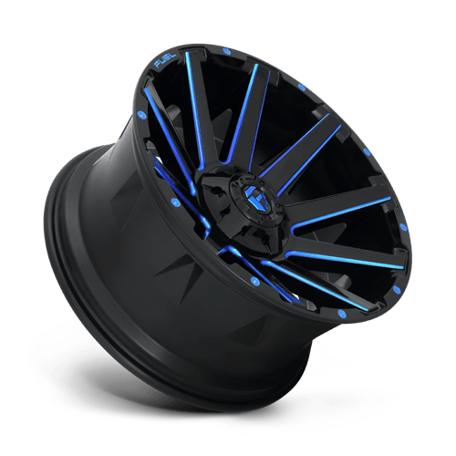 20x9 fuel off-road d644 contra gloss black blue tinted clear wheel 6x5.5 bolt pattern 20mm offset