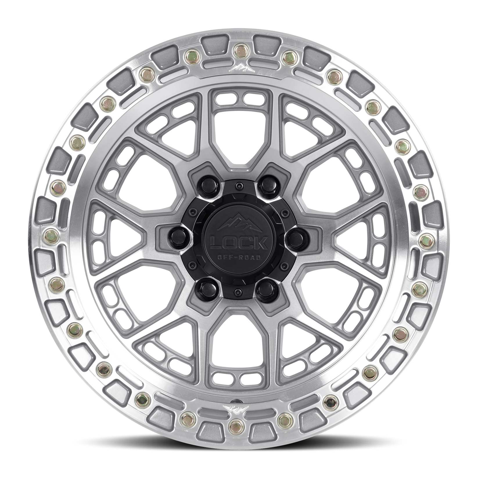 17x9 lock off-road commando machined clear coat wheel 6x5.5 bolt pattern 12mm offset