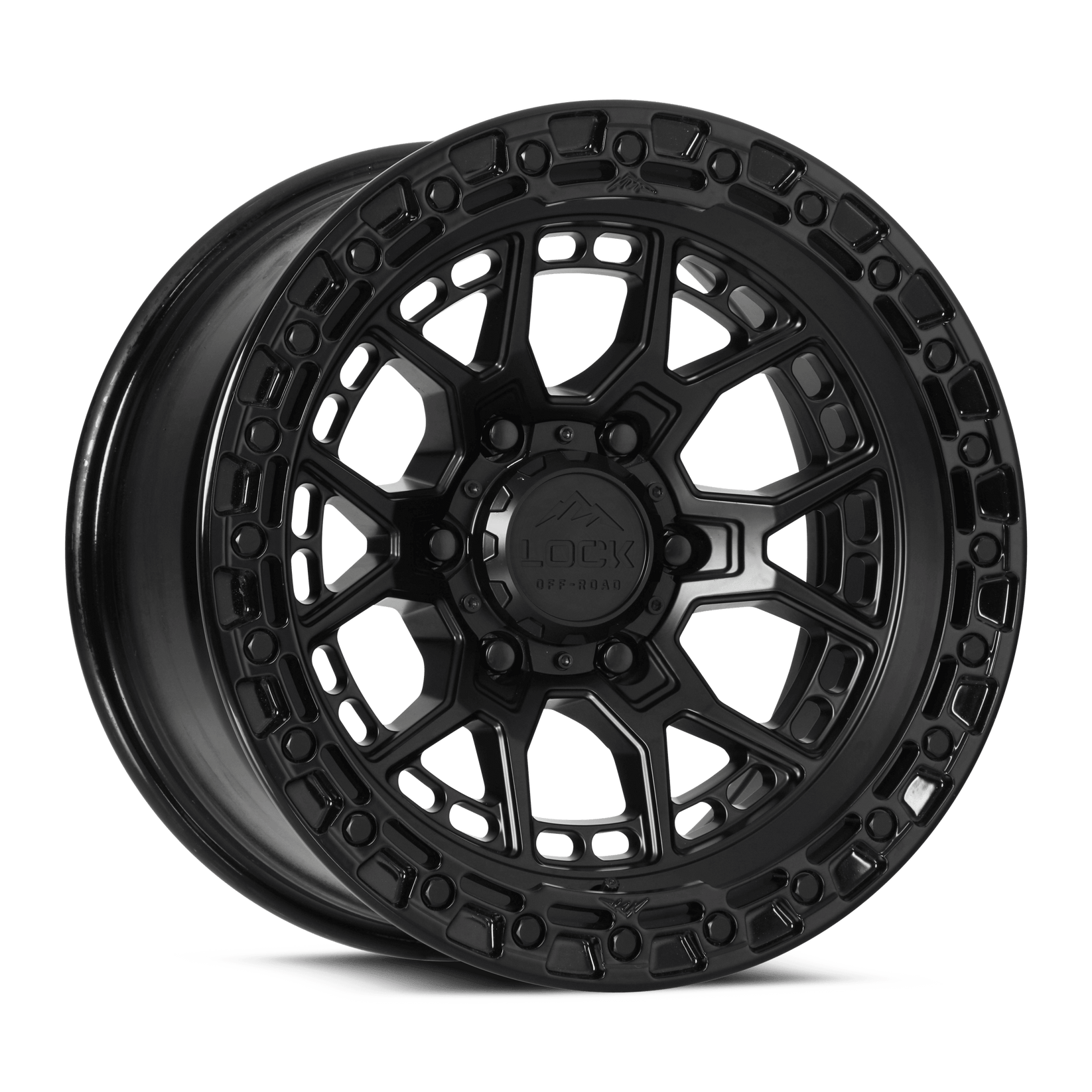 20x10 lock off-road commando matte black w gloss black ring wheel 6x5.5 bolt pattern 18mm offset