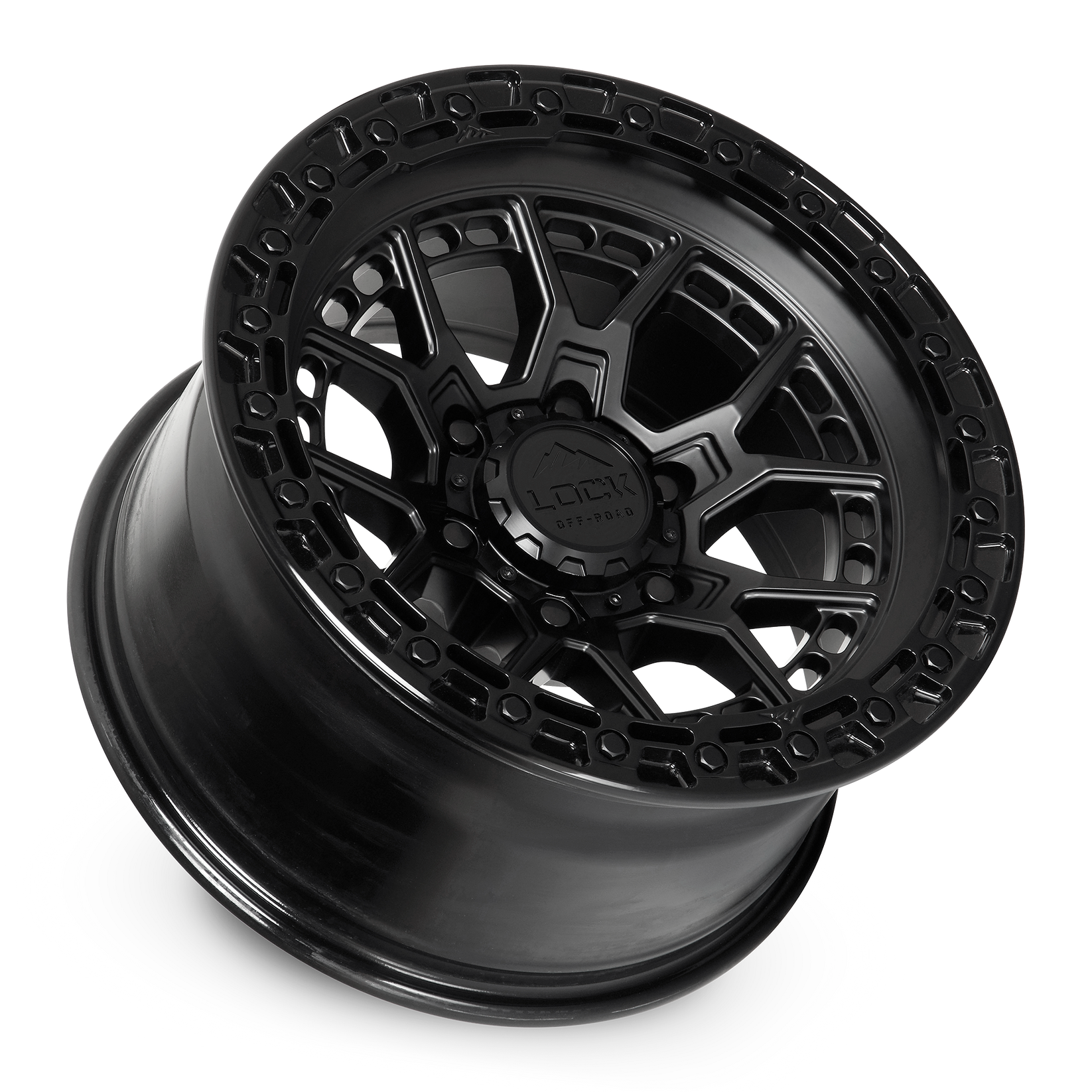 20x10 lock off-road commando matte black w gloss black ring wheel 6x5.5 bolt pattern 18mm offset