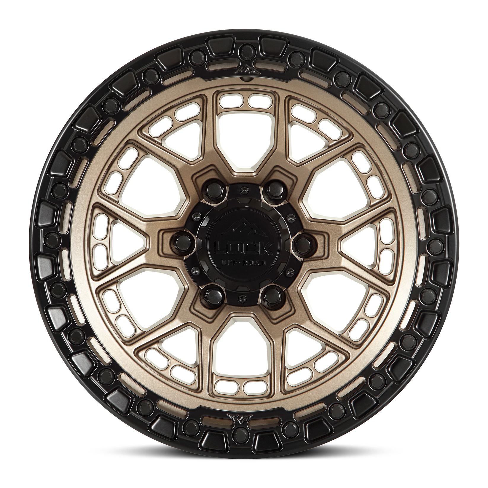 17x9 lock off-road commando matte bronze w matte black ring wheel 6x5.5 bolt pattern 0mm offset