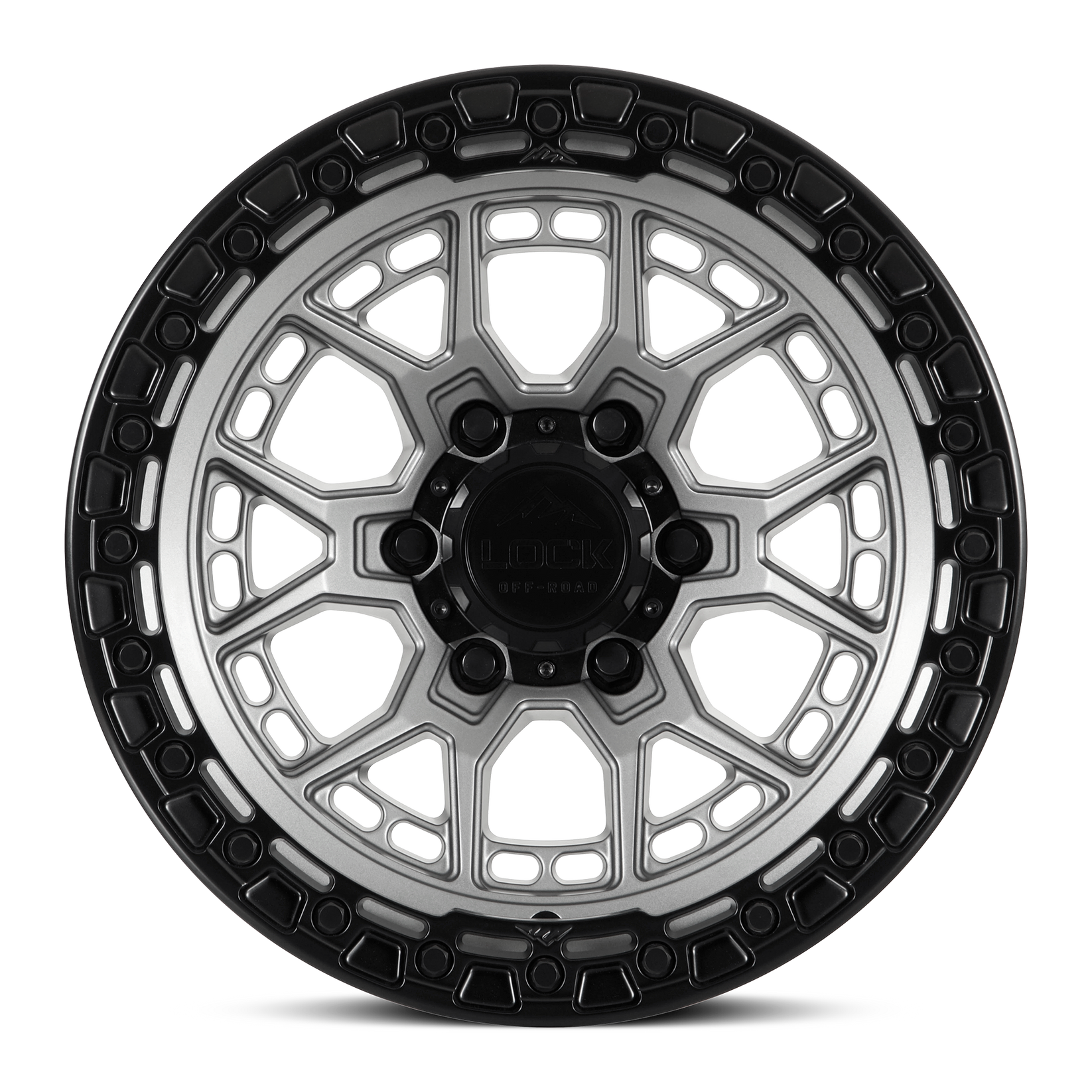 17x9 lock off-road commando matte grey w matte black ring wheel 6x5.5 bolt pattern 0mm offset