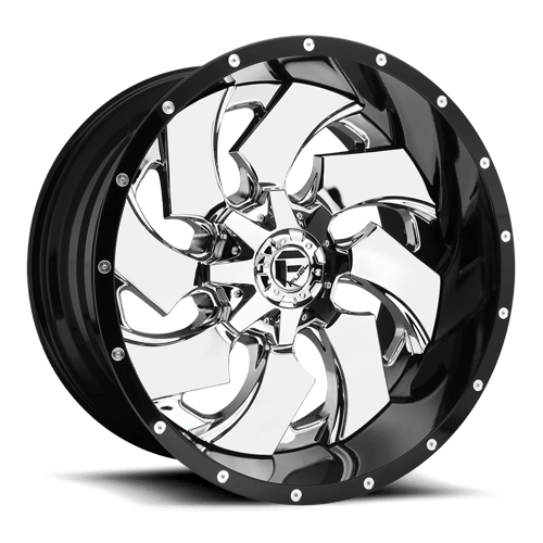 20x9 fuel off-road d240 cleaver chrome plated gloss black lip wheel 6x5.5 bolt pattern 1mm offset
