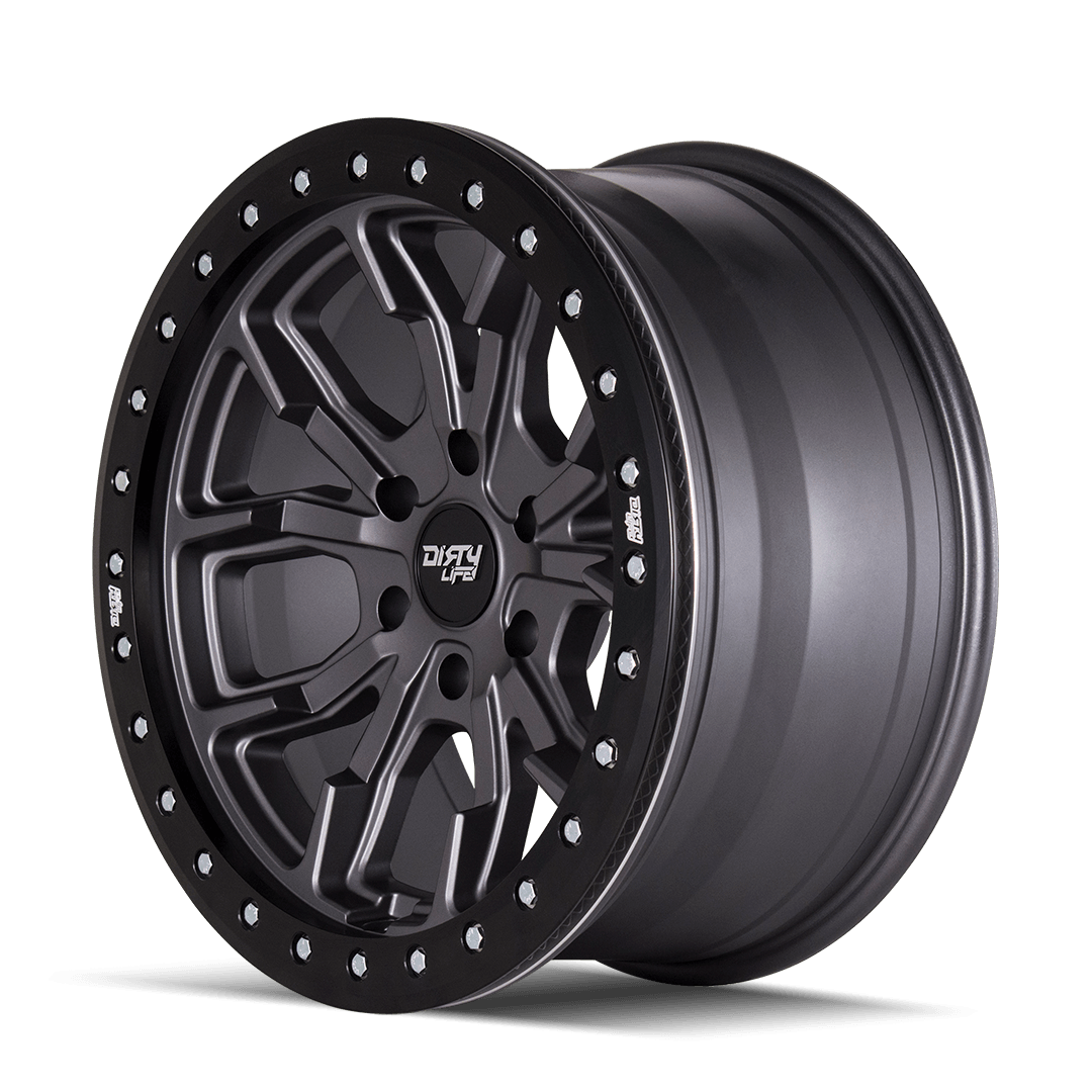 17x9 dirty life dt 1 satin gunmetal wheel 6x5.5 bolt pattern 12mm offset