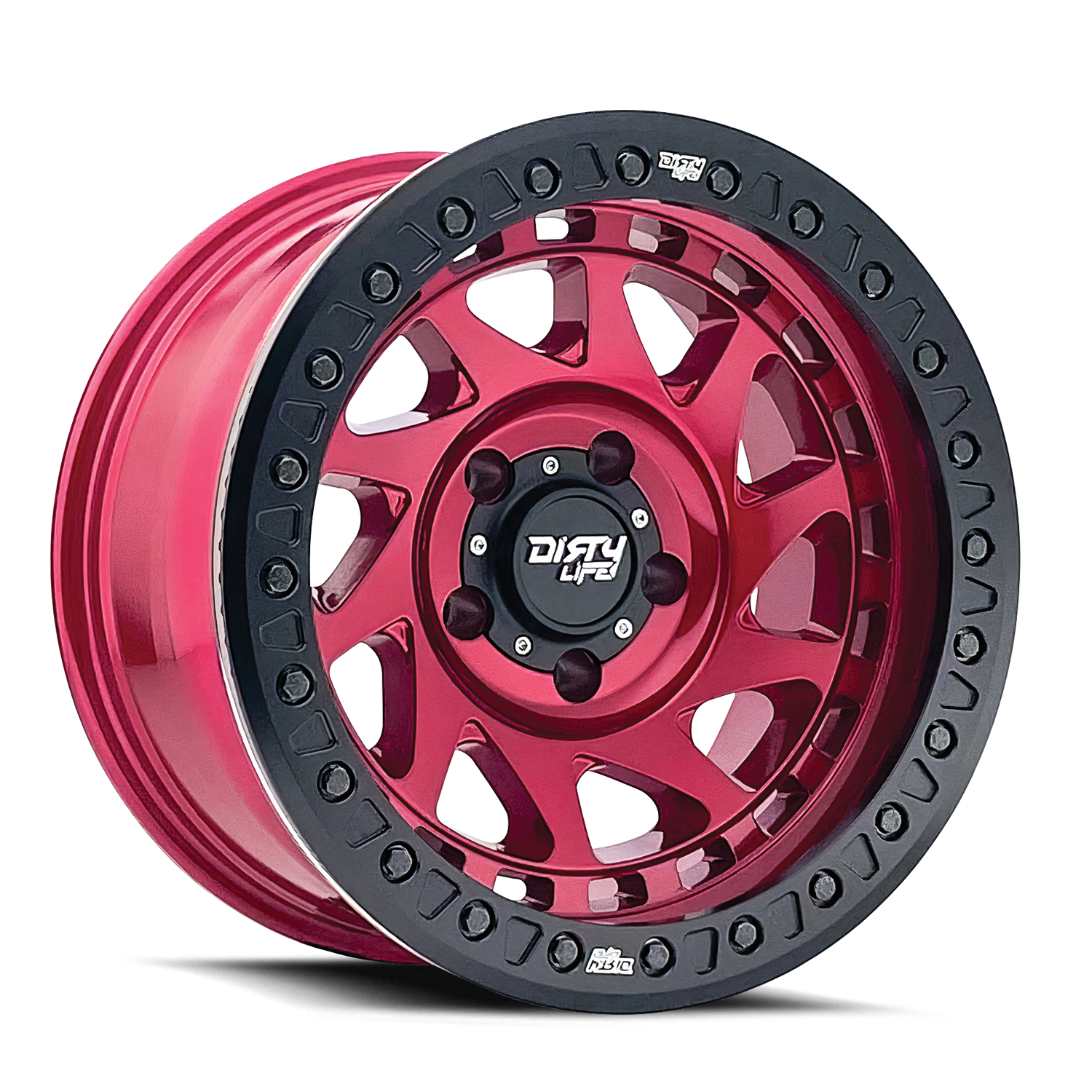 17x9 dirty life enigma race gloss crimson candy red wheel 6x5.5 bolt pattern 12mm offset