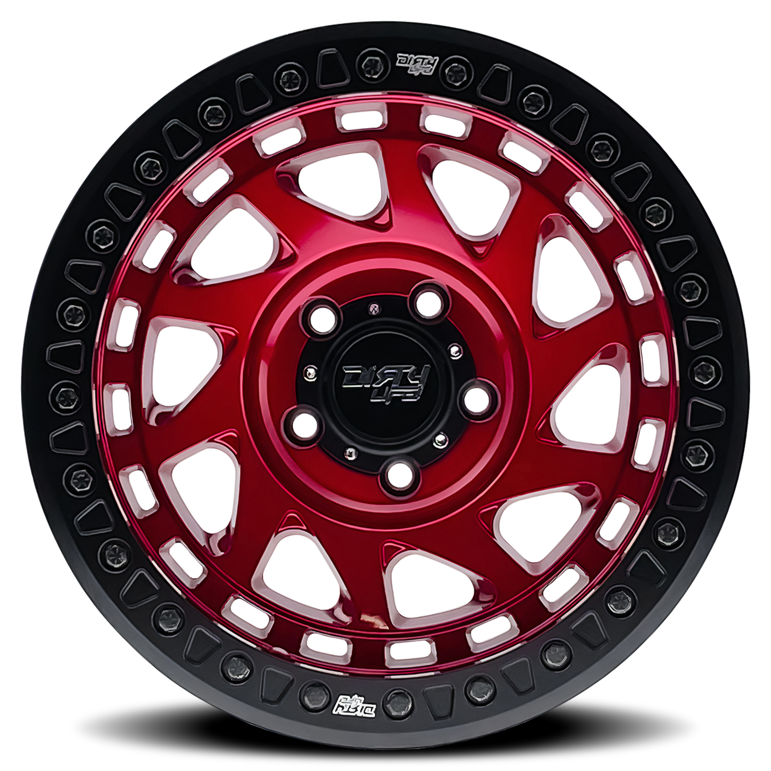 17x9 dirty life enigma race gloss crimson candy red wheel 6x5.5 bolt pattern 12mm offset