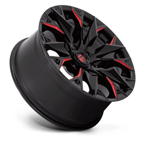 20x9 fuel off-road d823 flame gloss black mill w candy red wheel 6x5.5 bolt pattern 20mm offset