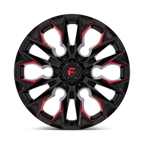20x9 fuel off-road d823 flame gloss black mill w candy red wheel 6x5.5 bolt pattern 20mm offset