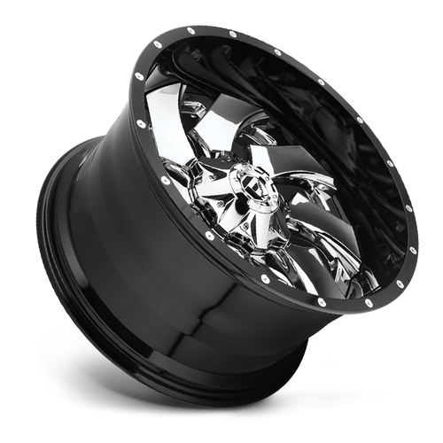22x10 fuel off-road d240 cleaver chrome plated gloss black lip wheel 6x5.5 bolt pattern 13mm offset