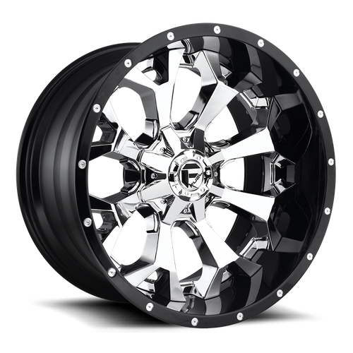 22x12 fuel off-road d246 assault chrome plated gloss black lip wheel 6x5.5 bolt pattern 44mm offset