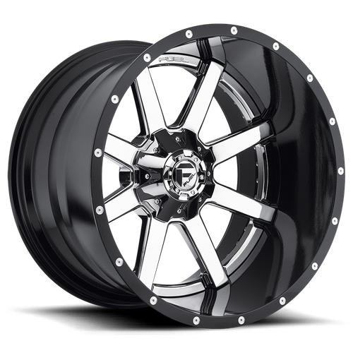 24x14 fuel off-road d260 maverick chrome plated gloss black lip wheel 6x5.5 bolt pattern 75mm offset