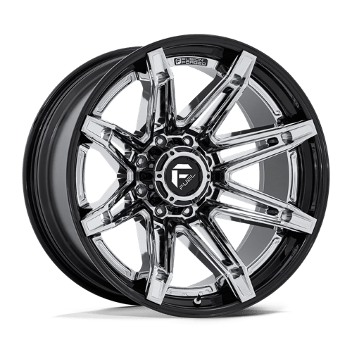 20x10 fuel off-road fc401 brawl chrome w gloss black lip wheel 6x5.5 bolt pattern 18mm offset