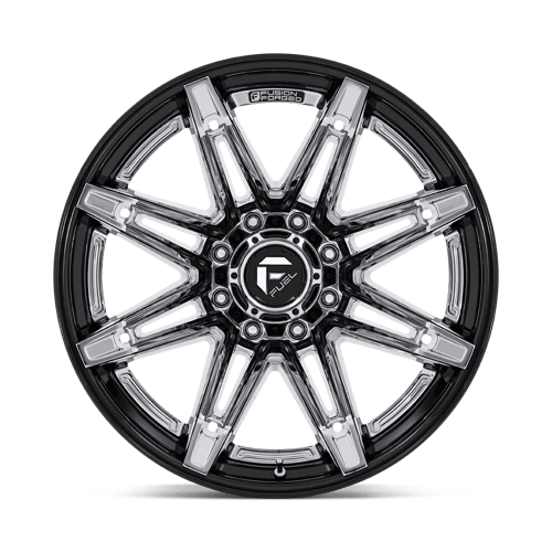 20x10 fuel off-road fc401 brawl chrome w gloss black lip wheel 6x5.5 bolt pattern 18mm offset