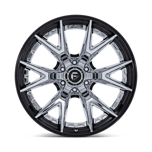 18x9 fuel off-road fc402 catalyst chrome w gloss black lip wheel 6x5.5 bolt pattern 1mm offset