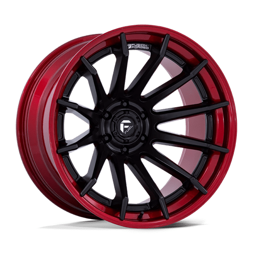 22x10 fuel off-road fc403 burn matte black w candy red lip wheel 6x5.5 bolt pattern 18mm offset
