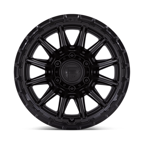 17x9 fuel off-road fc866 piston blackout w gloss black lip wheel 6x5.5 bolt pattern 12mm offset
