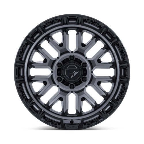 17x9 fuel off-road fc890 rail gloss gunmetal w g blk lip wheel 6x5.5 bolt pattern 12mm offset