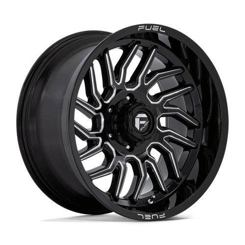 20x10 fuel off-road d807 hurricane gloss black milled wheel 6x5.5 bolt pattern 18mm offset