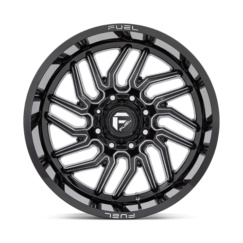 24x12 fuel off-road d807 hurricane gloss black milled wheel 6x5.5 bolt pattern 44mm offset