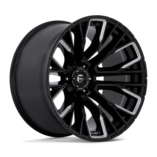 22x12 fuel off-road d849 rebar gloss black milled wheel 6x5.5 bolt pattern 44mm offset