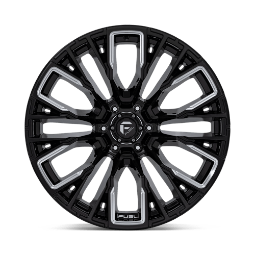 22x12 fuel off-road d849 rebar gloss black milled wheel 6x5.5 bolt pattern 44mm offset
