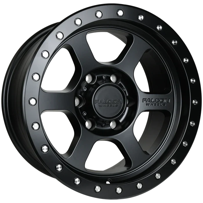 17x9 Falcon Wheels T1 Matte Black Wheel 6x5.5 Bolt Pattern 0mm Offset