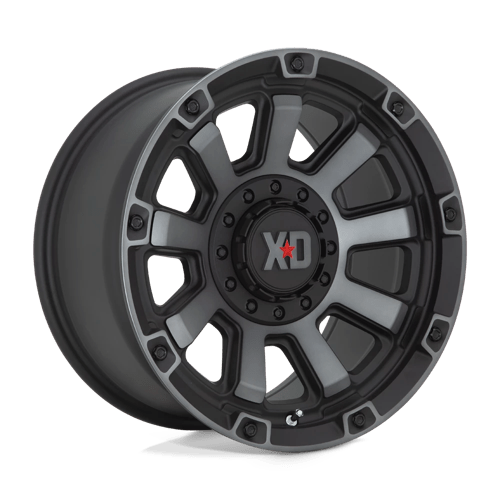 20x9 xd wheels xd852 gauntlet satin black w gray tint wheel 6x5.5 bolt pattern 0mm offset