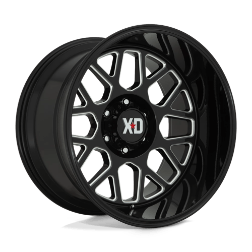 20x10 xd wheels xd849 grenade ii gloss black milled wheel 6x5.5 bolt pattern 18mm offset