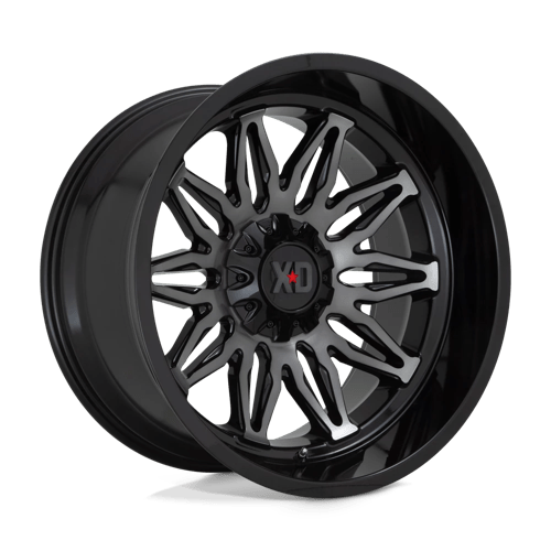 22x10 xd wheels xd859 gunner gloss black mach w gray tint wheel 6x5.5 bolt pattern 18mm offset