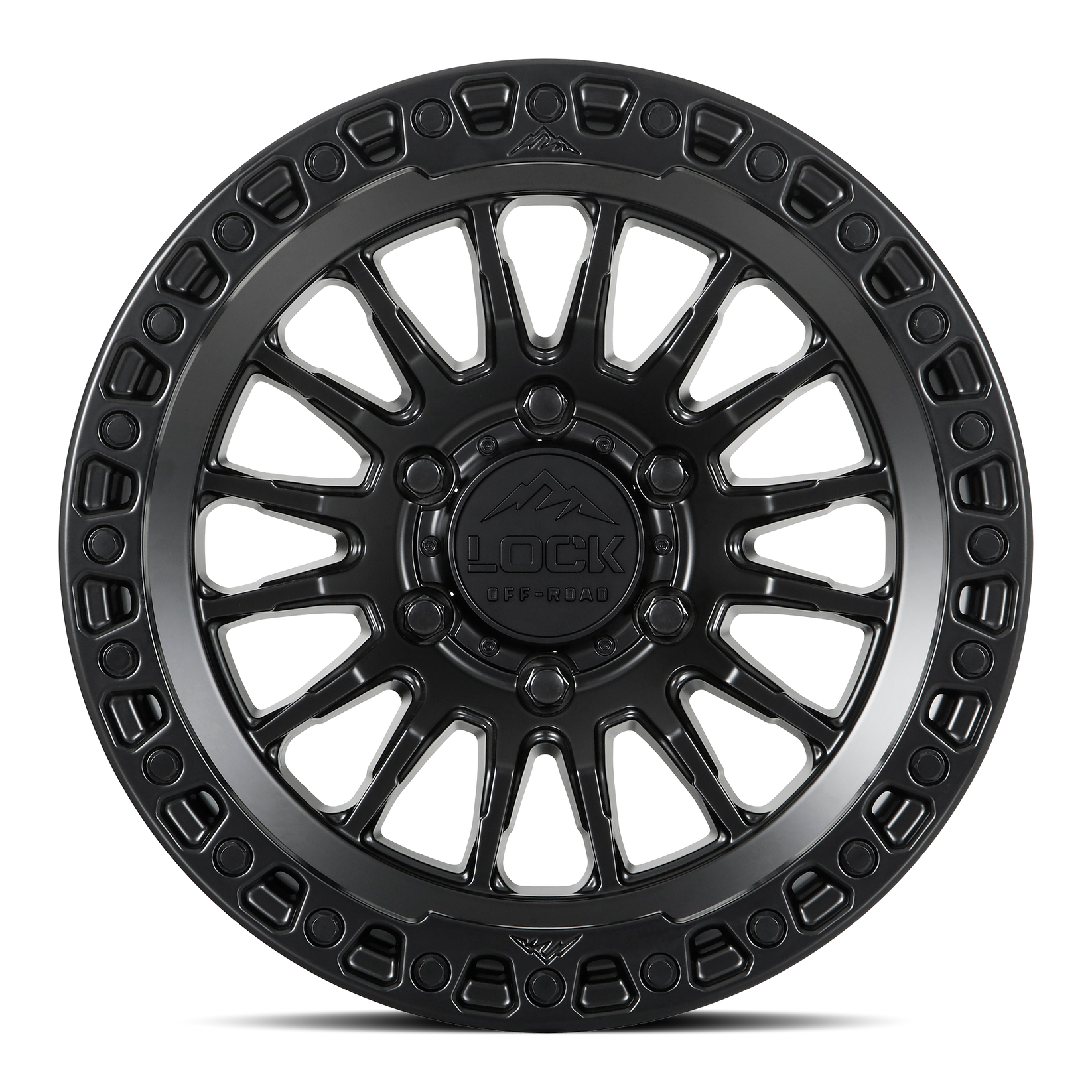 17x8 5 lock off-road grit matte black w matte black ring wheel 6x5.5 bolt pattern 25mm offset