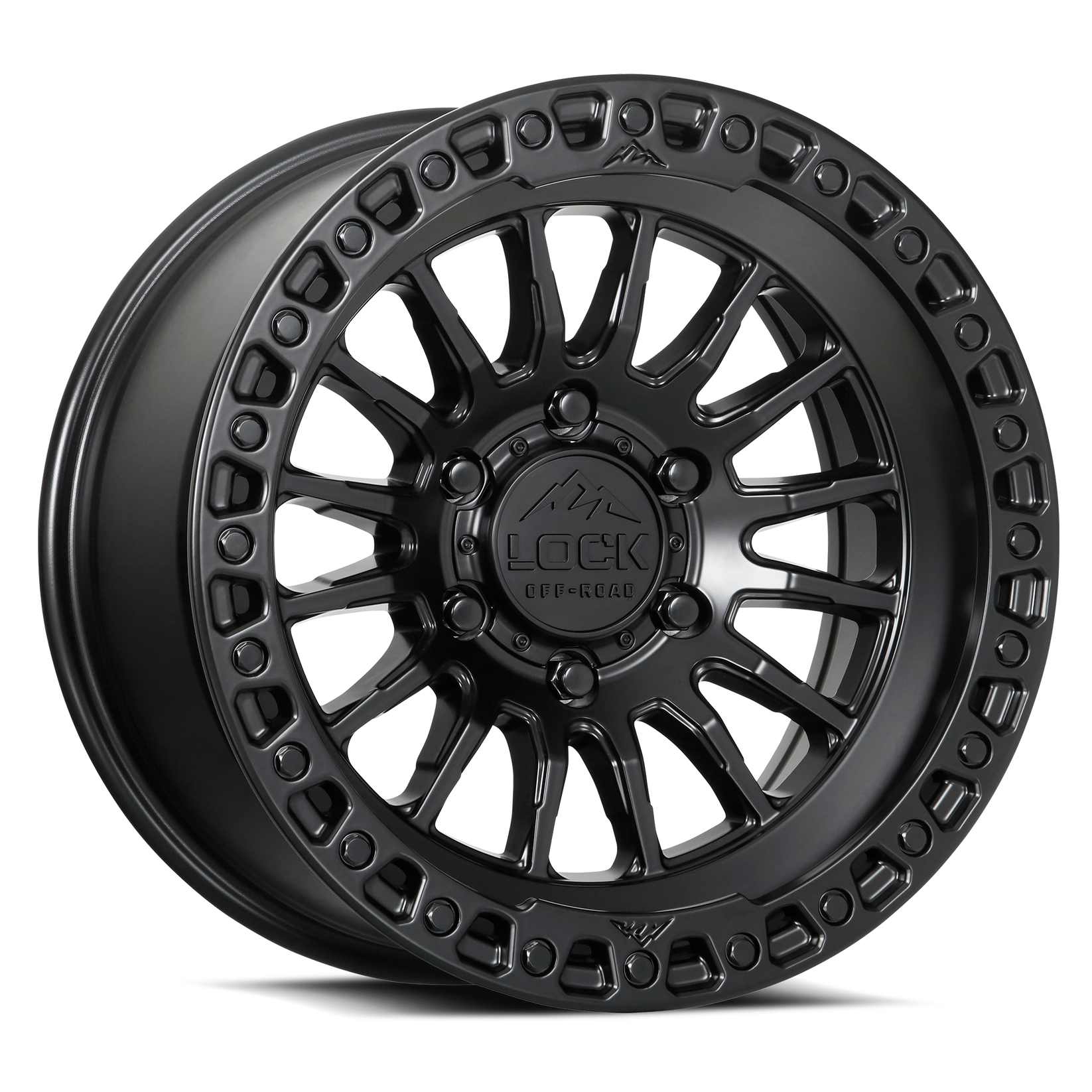 17x9 lock off-road grit matte black w matte black ring wheel 6x5.5 bolt pattern 1mm offset