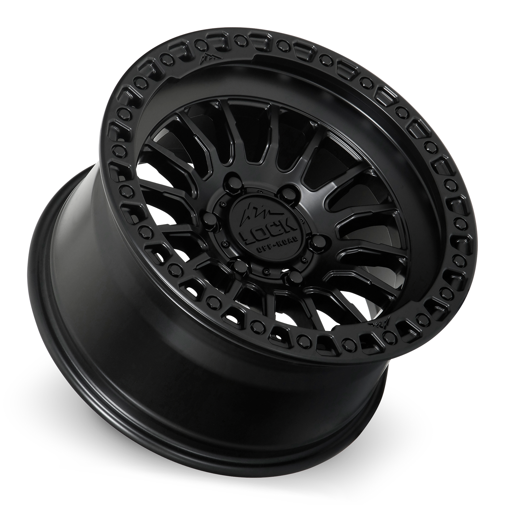 17x8 5 lock off-road grit matte black w matte black ring wheel 6x5.5 bolt pattern 25mm offset