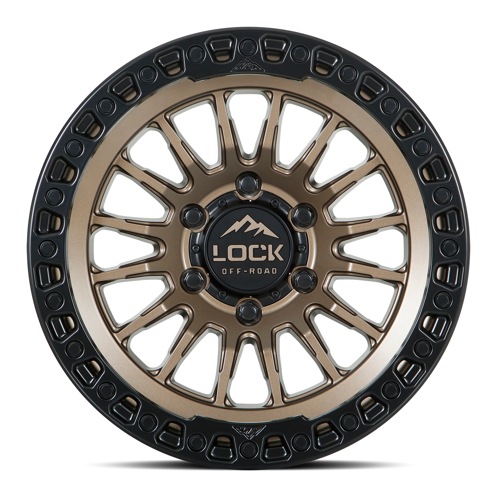 17x8 5 lock off-road grit matte bronze w matte black ring wheel 6x5.5 bolt pattern 25mm offset